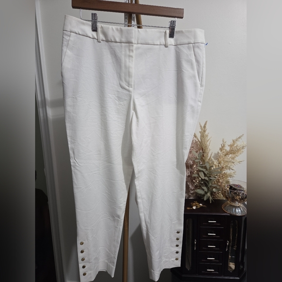 Talbots Cream Straight-Leg Ankle Pants - Picture 2 of 2